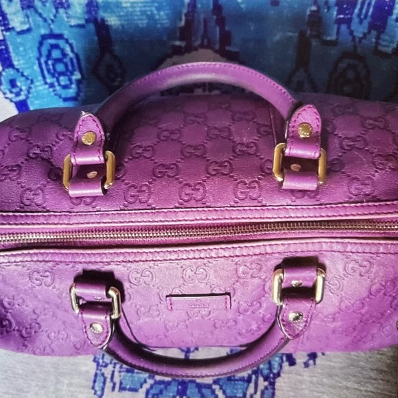 Gucci Purple Leather GG Guccissima Joy Boston Medium Bag 265697 Rare Color - Picture 2 of 12
